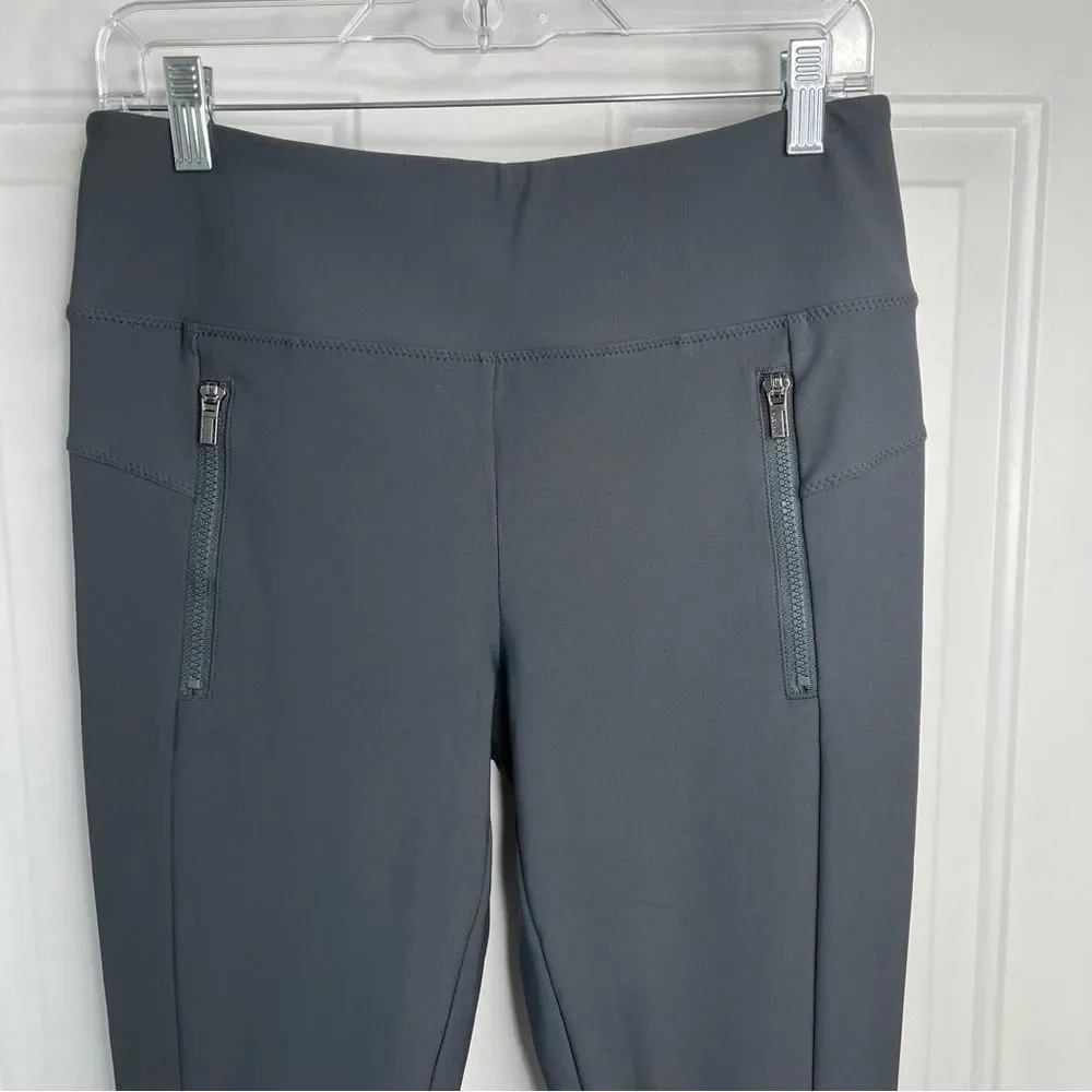 Athleta dark grey/blue side zipper pocket ankle slit leggings size Medium Tall - Picture 5 of 11